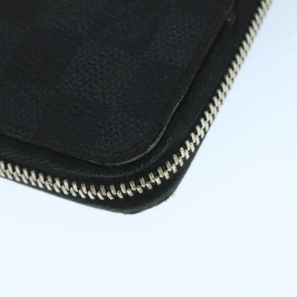 LOUIS VUITTON Damier Graphite Zippy Organizer Long Wallet N63077 LV Auth 106425
